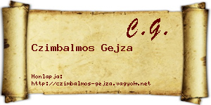 Czimbalmos Gejza névjegykártya
